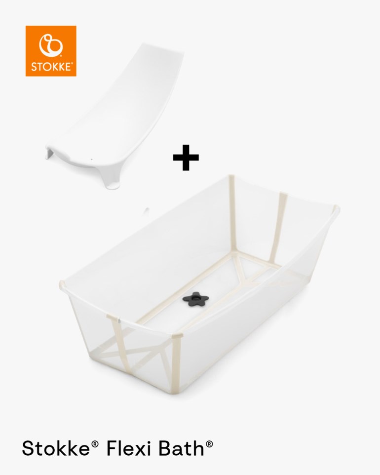 Stokke® Flexi Bath® Badekar X-Large sett med Nyfødtstøtte Beige - 11037311-Sandbeige-0mth - 1