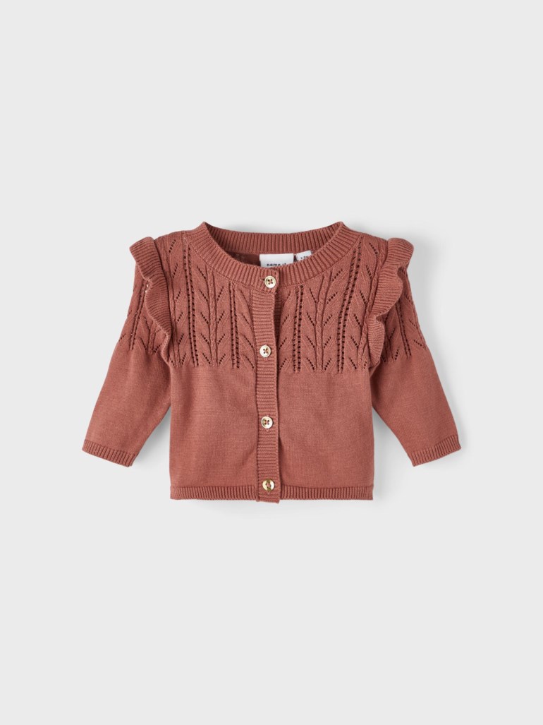 Omilla strikket cardigan, lightmahogany Brun - 11037390-LightMahog-50cm - 1