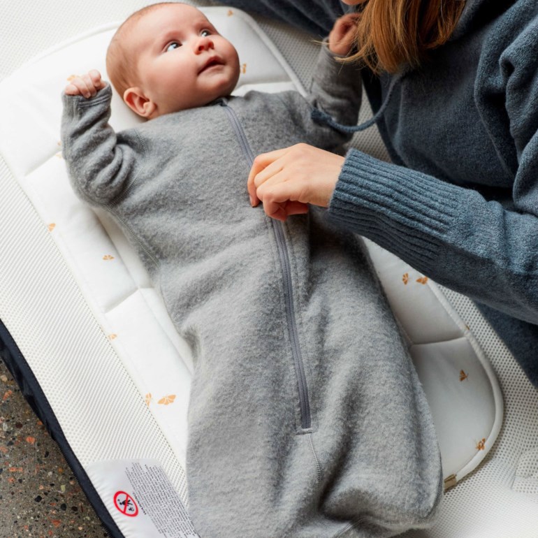 Ullpose – Myk og varm sovepose til baby Grå - 11037481-MelanGrey-50/56-Std - 1