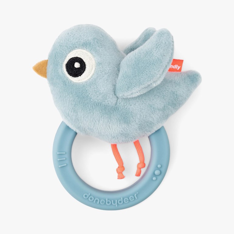 Sensory rattle w/teether Birdee, blue Blå - 11037534-Blue-One Size - 1