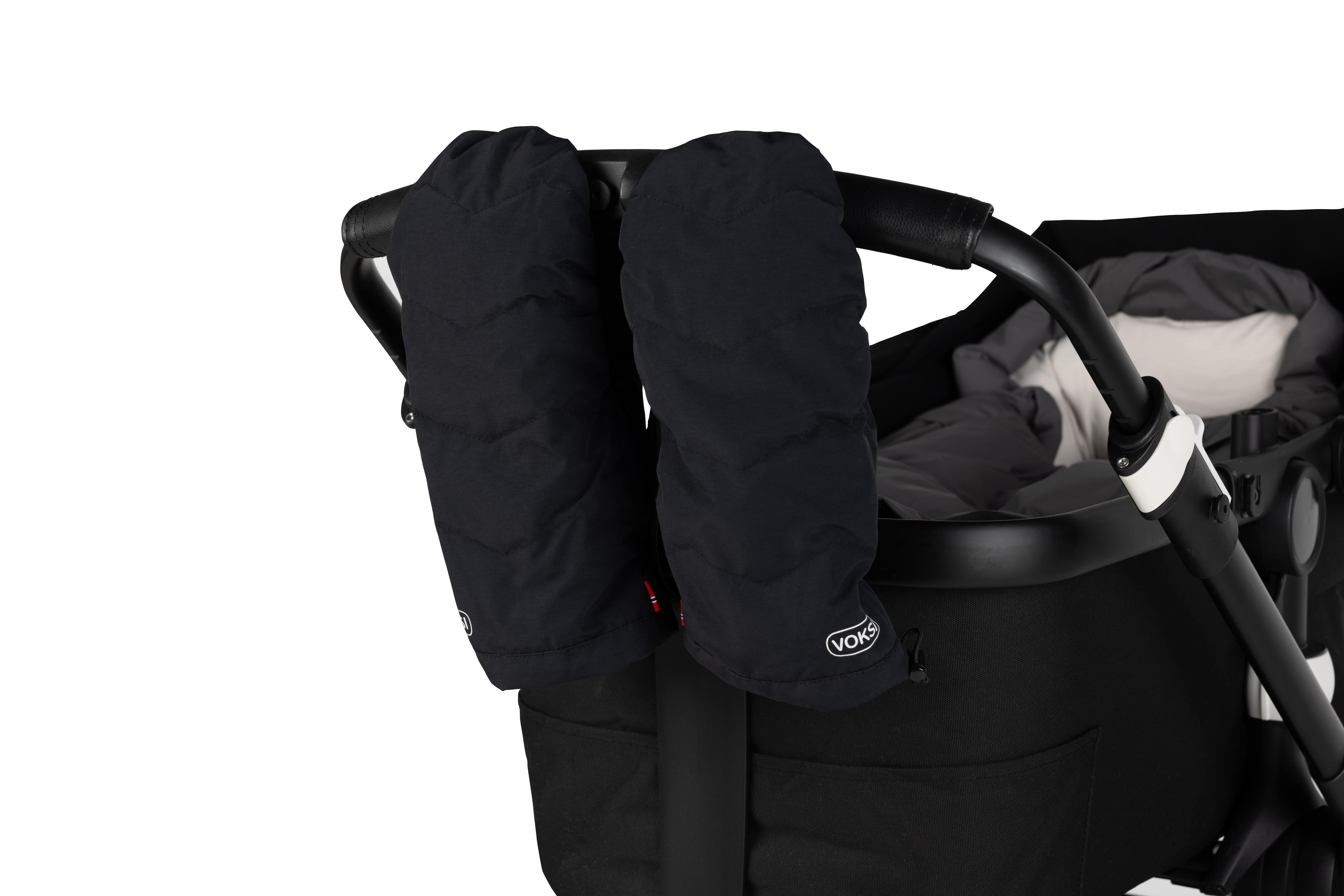 Voksi vognvotter – varme dunvotter til barnevogn, black, lightgrey