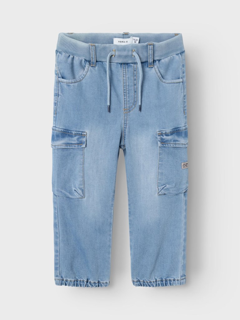 Ben baggy cargo jeans, mediumbluedenim Blå - 11038473-MedBlueDen-86cm - 1