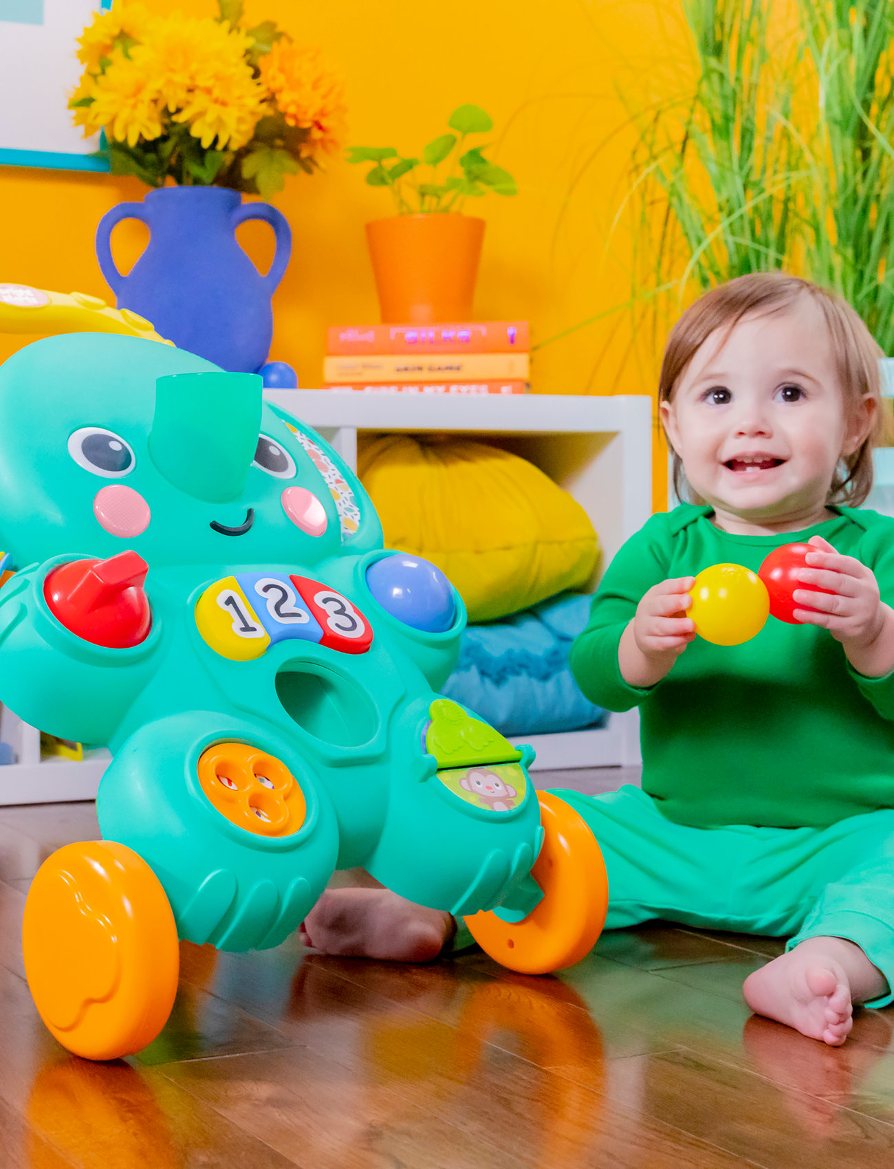 BrightStarts 2-in-1 Ball Play Stroll'n Roll Gåstol