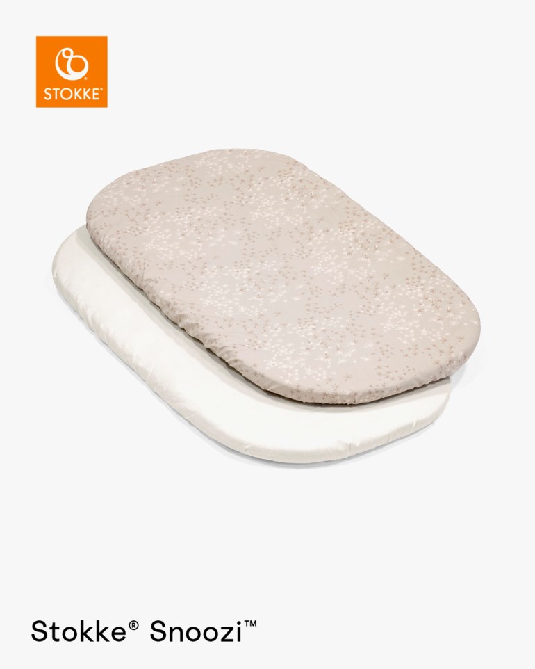 Stokke Snoozi formsydde laken 2 pakk Hvit - 11038702-White/Beig-45x81cm - 1