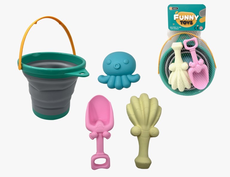 Sammenleggbart bøttesett 4 deler Multiple - 11038750-MultiColor-One Size - 1