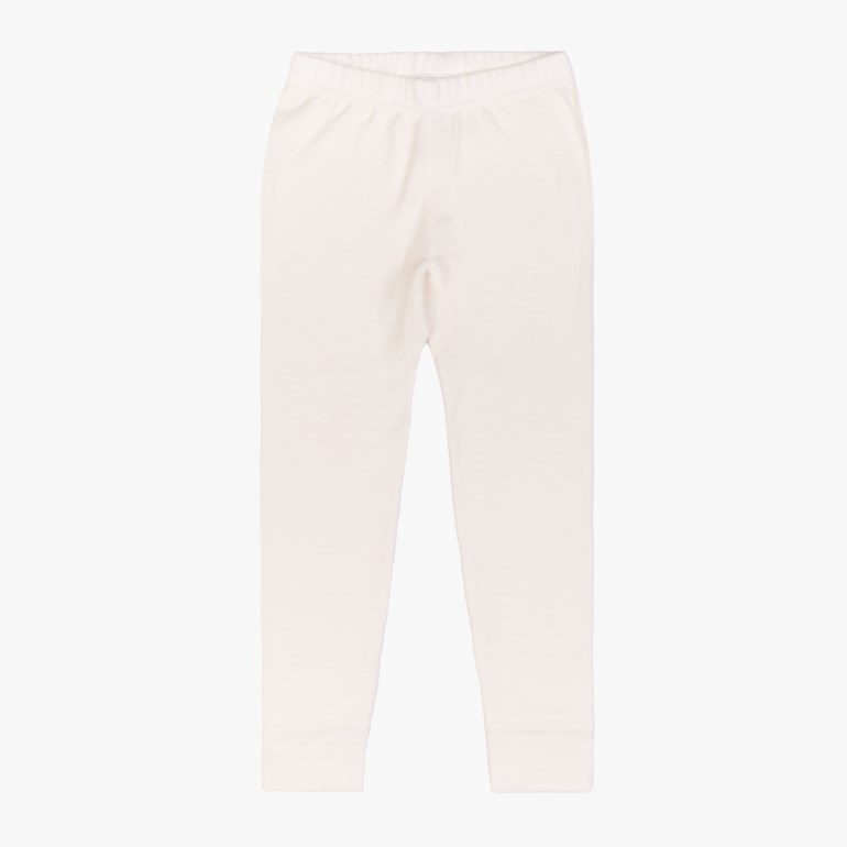 Forfra hvite ettersittende hellange leggings med elastisk linning.