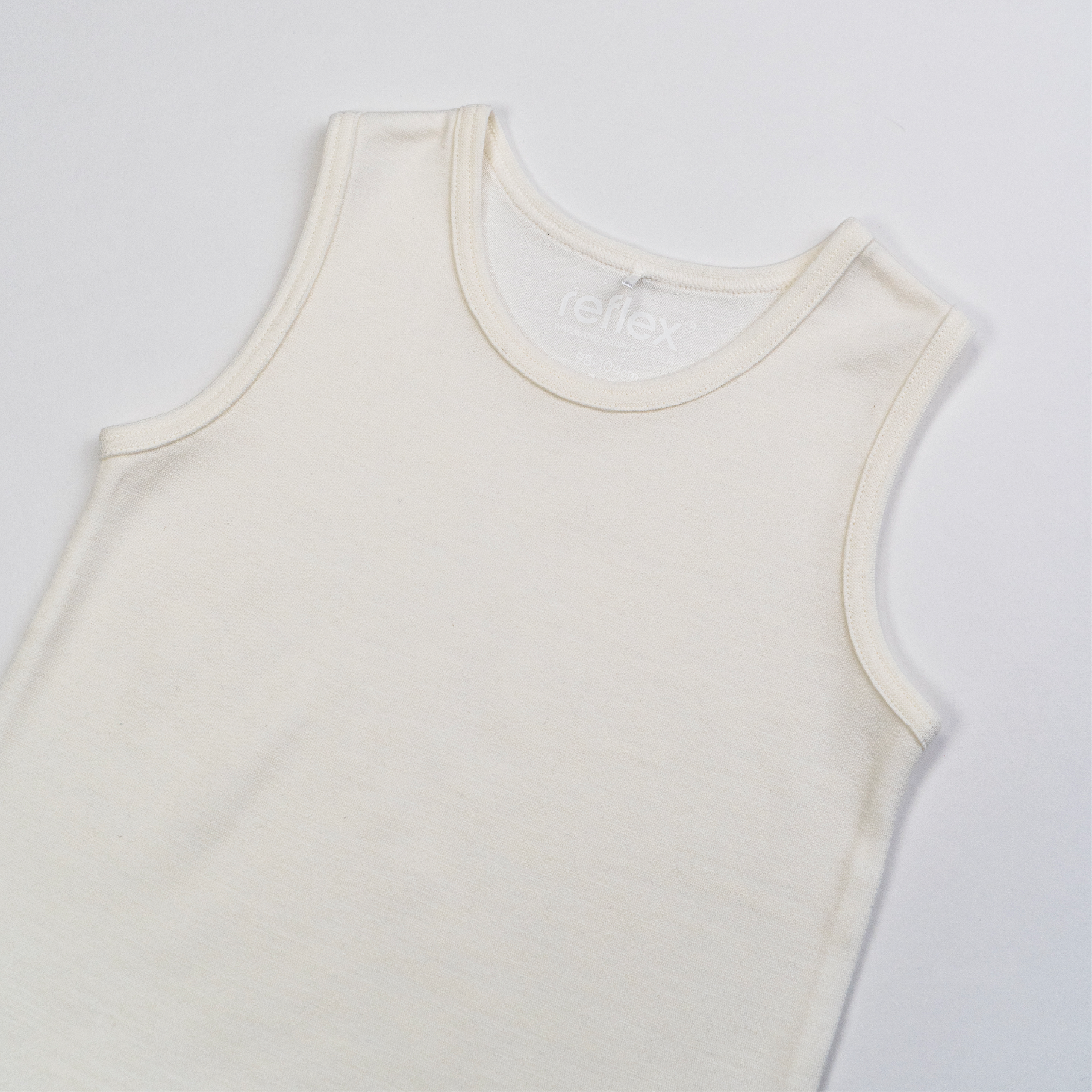 Bris merinoull/bambus singlet, offwhite