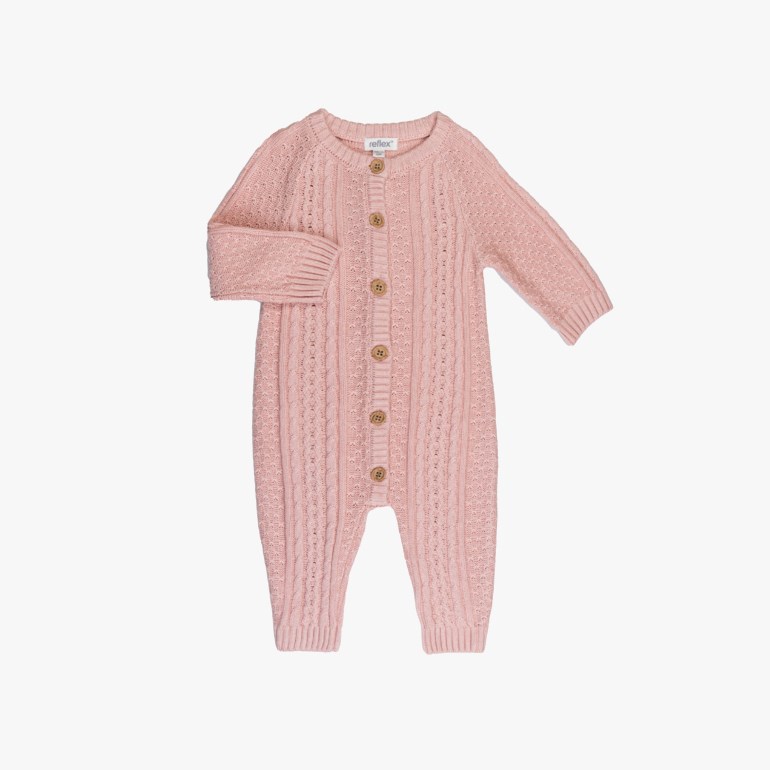 Filibom strikket heldress Rosa - 11039119-DustyPink-56 cm - 1