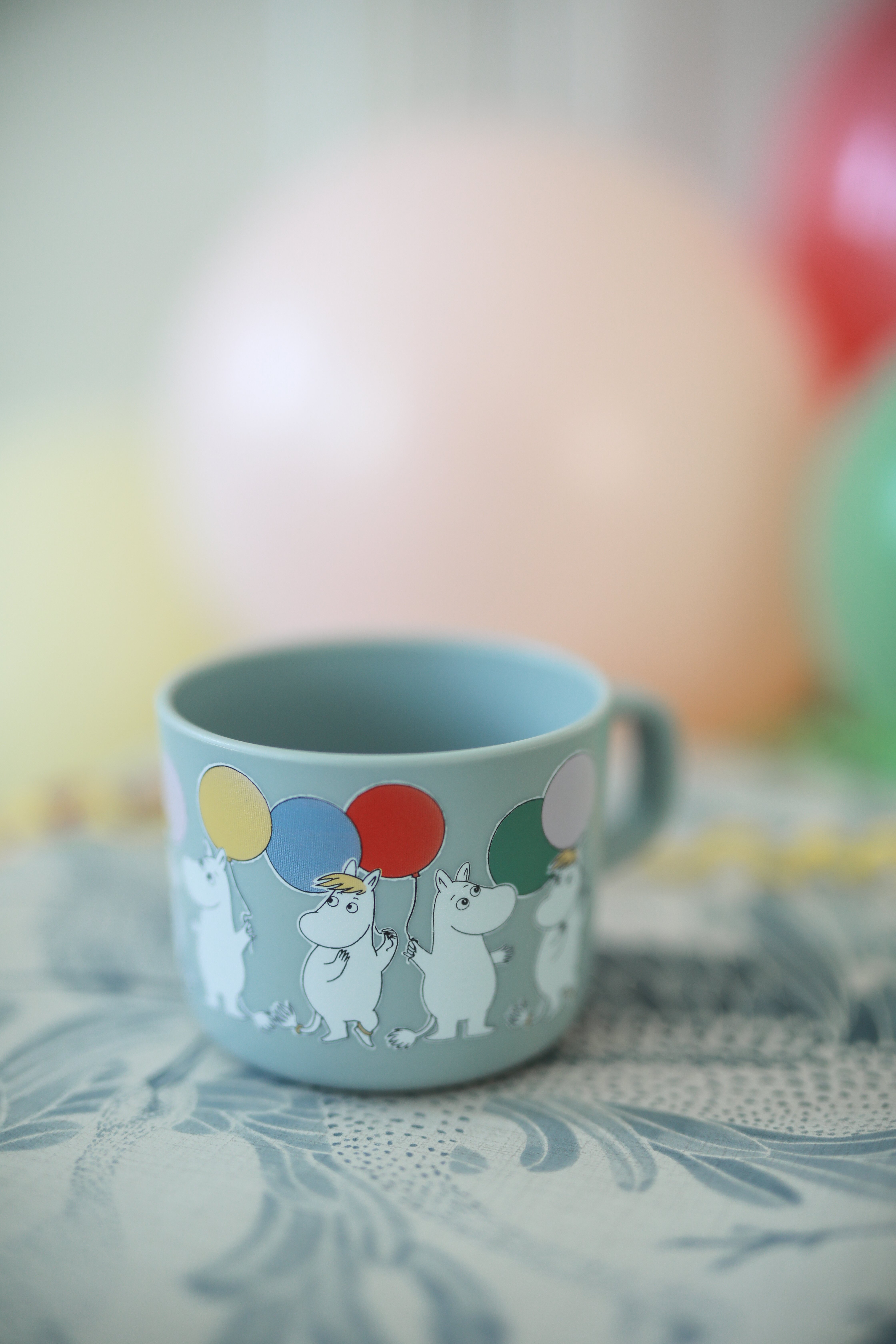 Mumin kopp med håndtak, blue, ballong