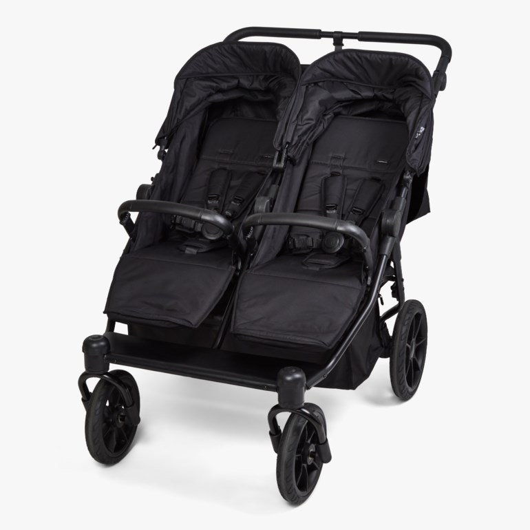 Narvik tvilling- og søskenvogn Sort - 11039780-Black-4wheel - 1