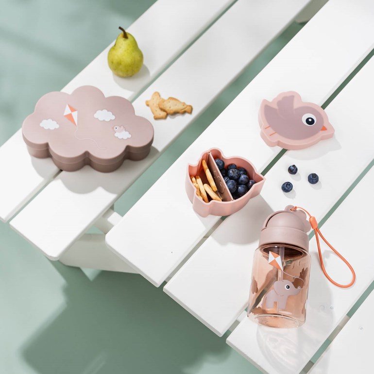 Matbokser med drikkeflaske Rosa - 11040257-Powder-One Size - 1