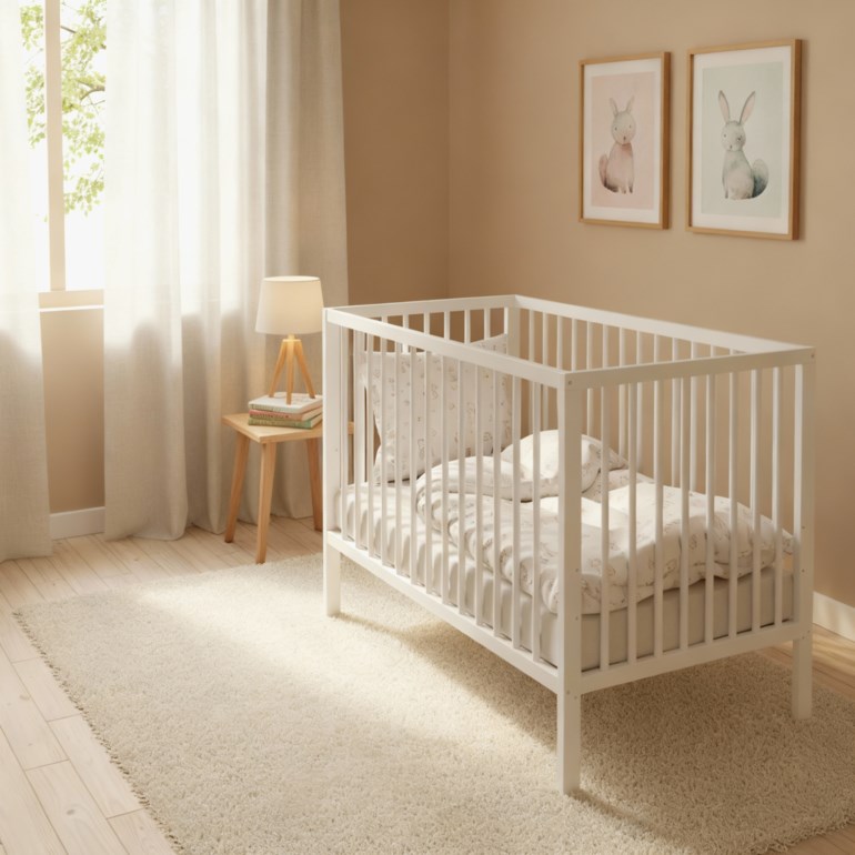 Sprinkelseng Nordlys Hvit - 11040273-White-60x120cm - 1