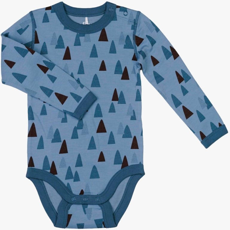 Snøfall ull/bomull body aop Blå - 11040388-Bluestone-56 cm - 1