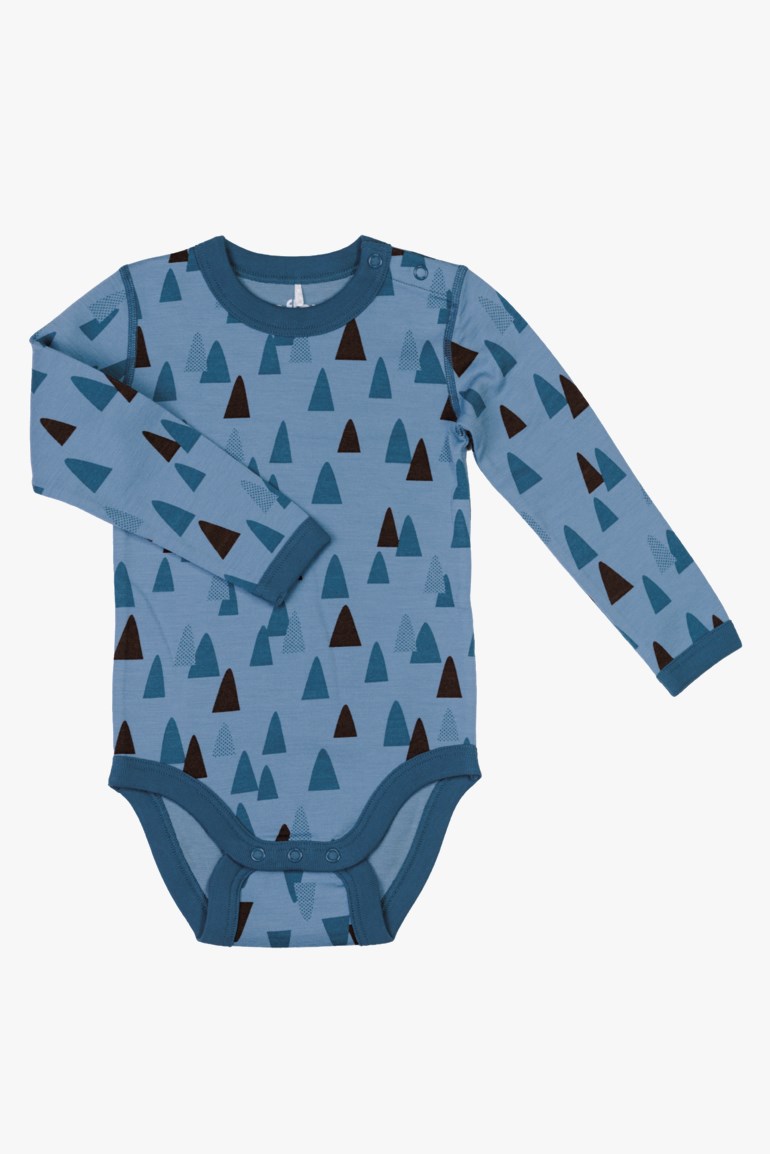 Snøfall ull/bomull body aop Blå - 11040388-Bluestone-56 cm - 1