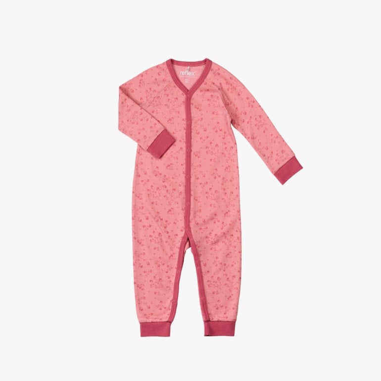 Snøfall ull/bomull heldress aop Rosa - 11040391-Dusty rose-56 cm - 1