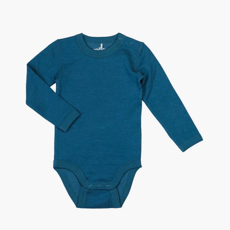 Snøfall ull/bomull body solid Blå - 11040411-Blueberry-56 cm - 1