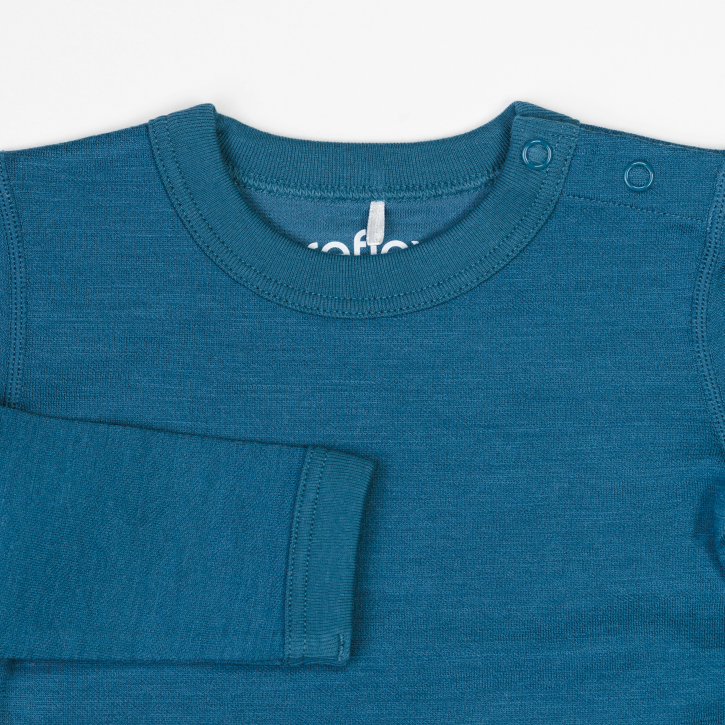 Snøfall ull/bomull body solid, blueberry
