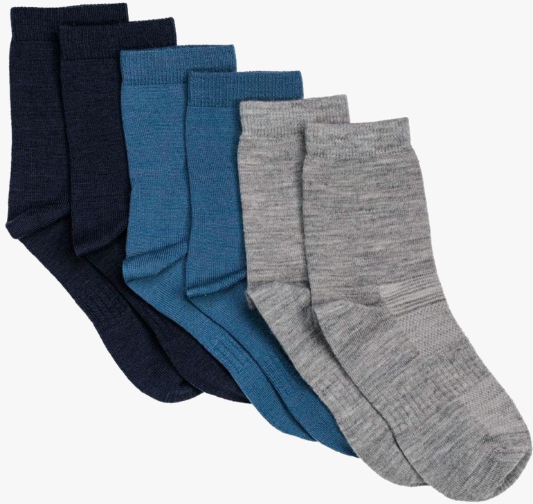 Eventyrskogen ullsokker 3-pakk Blå - 11040639-Blueberry-22-24 - 1