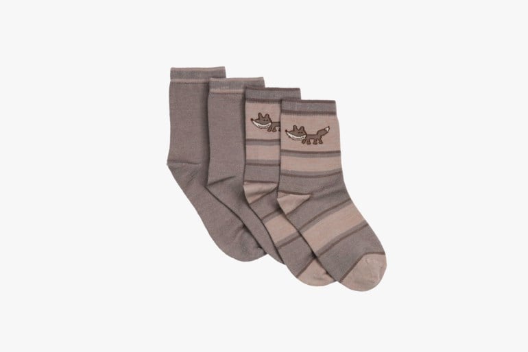 Dyreskogen ullsokker 2-pakk Grå - 11040640-Stone-19-21 - 1