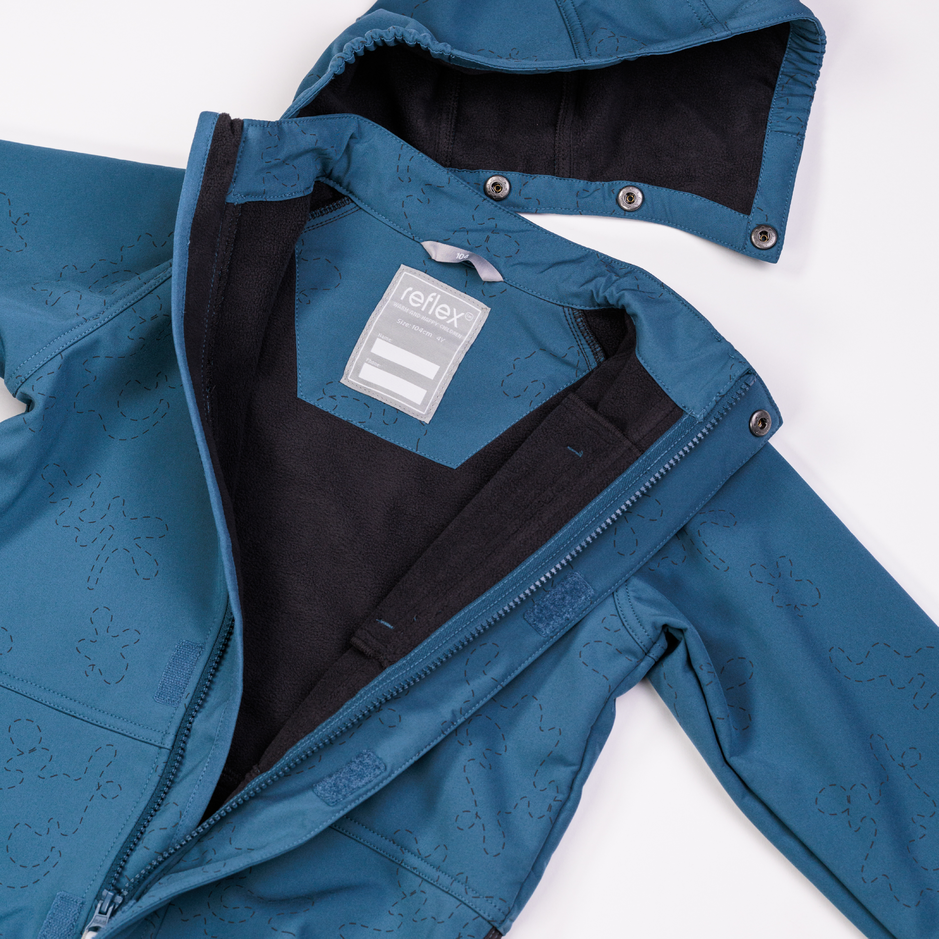 Fauske parkdress – softshell med refleksmønster, blueberry