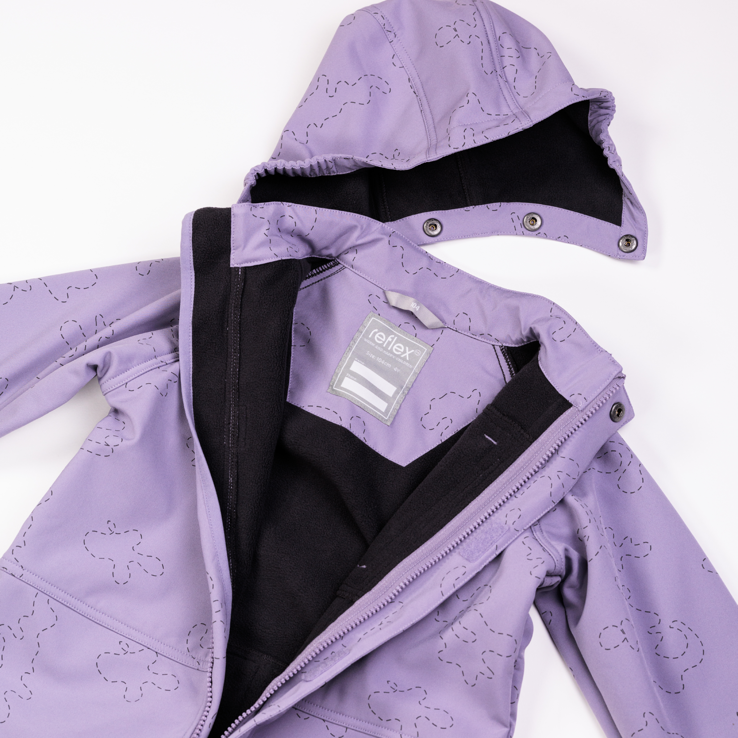 Fauske parkdress – softshell med refleksmønster, purple