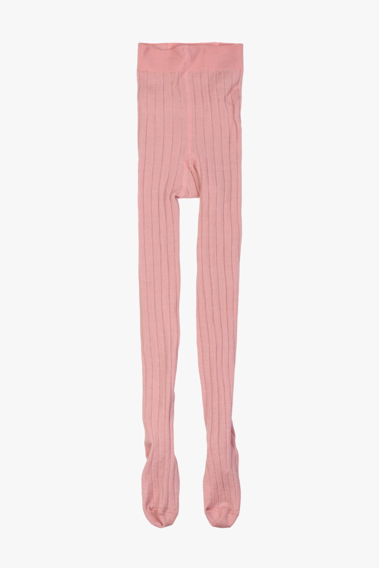 Ullstrømpebukse rib Rosa - 11040721-Dusty rose-86-92 cm - 1