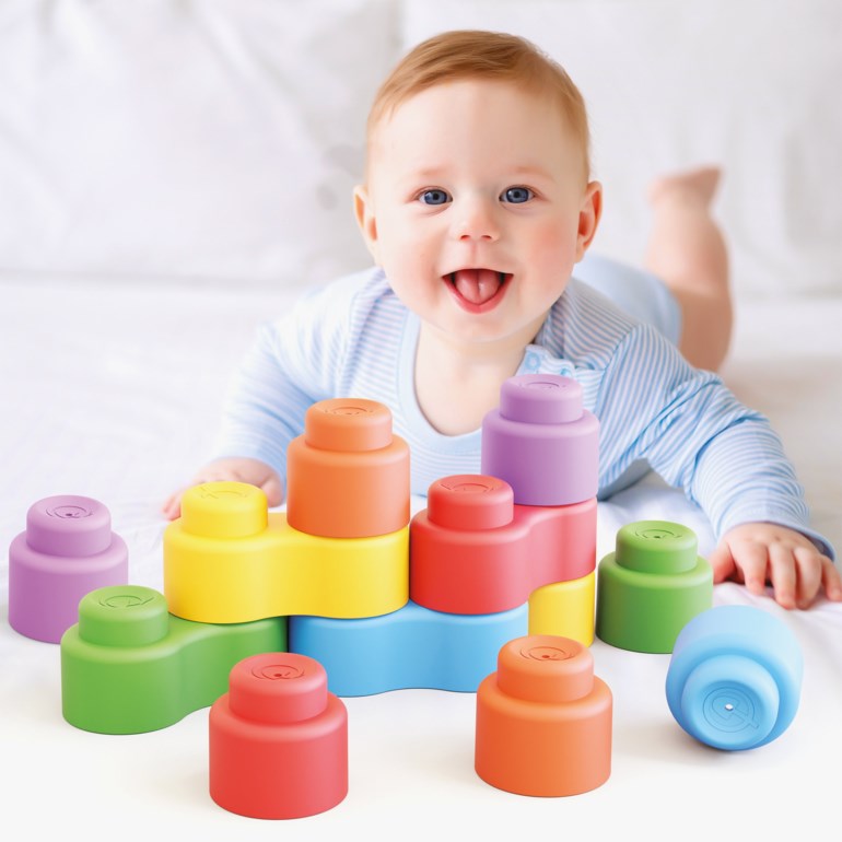 Quercetti Momy Soft – 12 myke byggeklosser for små barn Multiple - 11040834-multiple-One Size - 1