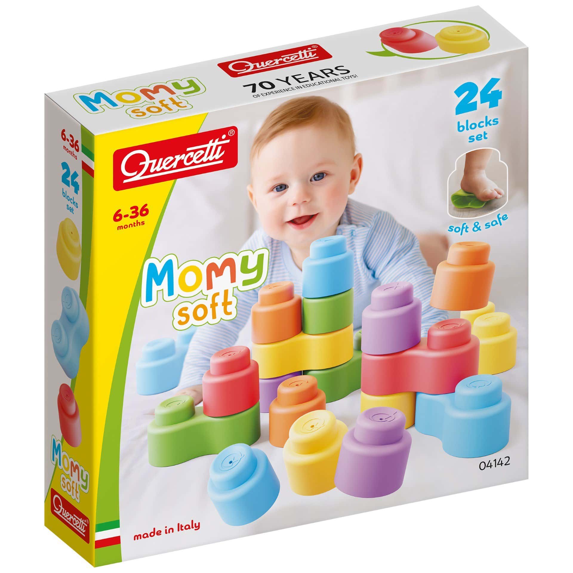 Momy Soft – Store og myke byggeklosser 24 stk, multiple