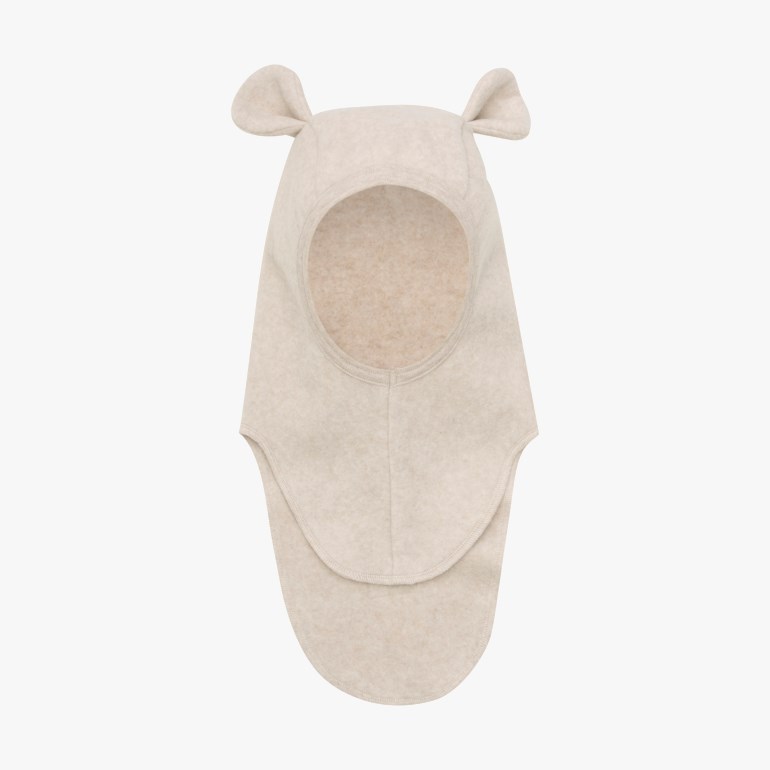 Huttelihut bomullsfleece balaclava med ører Brun - 11040953-CamelMelan-0-12 mnd - 1