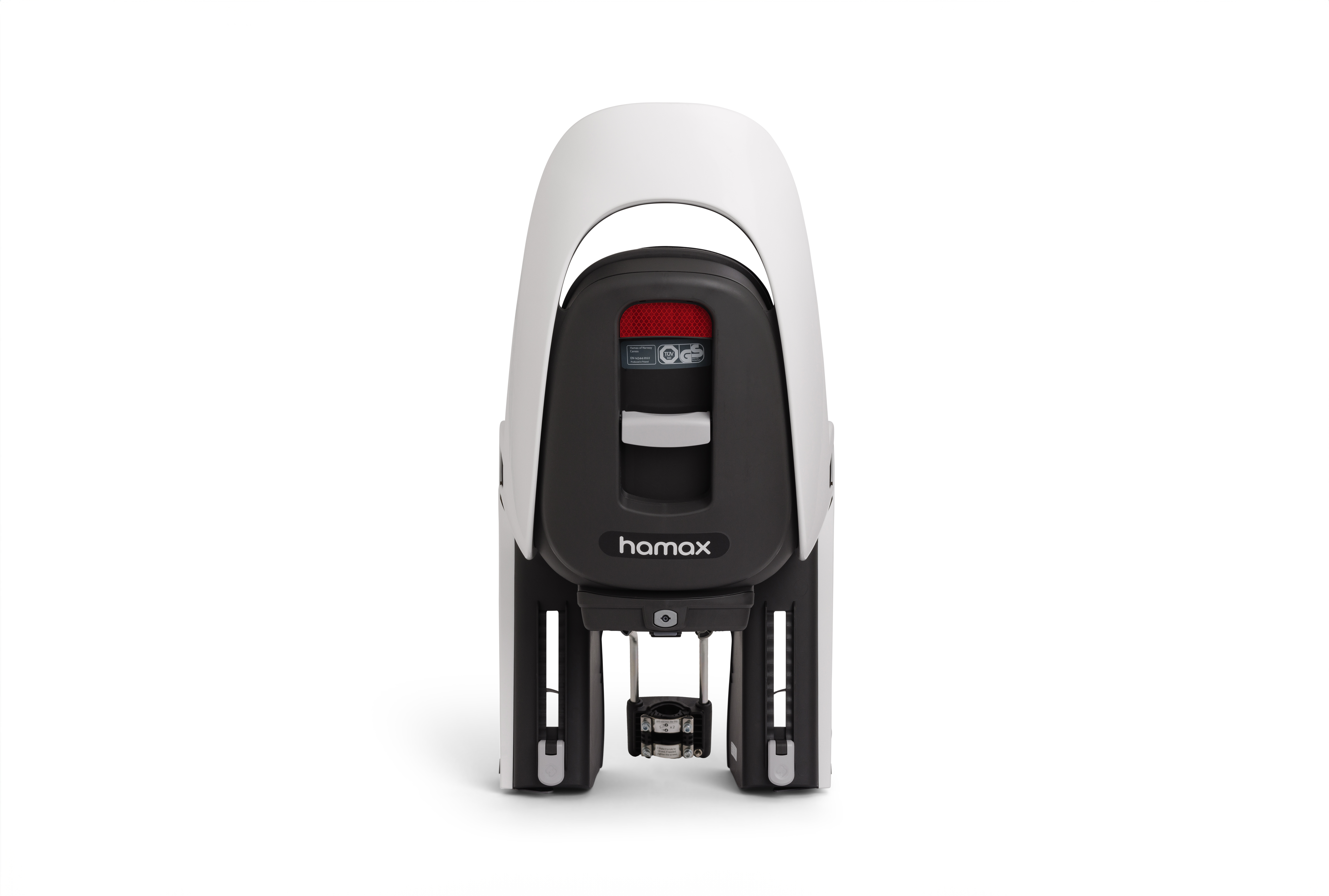 Hamax CARESS Sykkelsete med Låsbart Rammefeste, White/Black