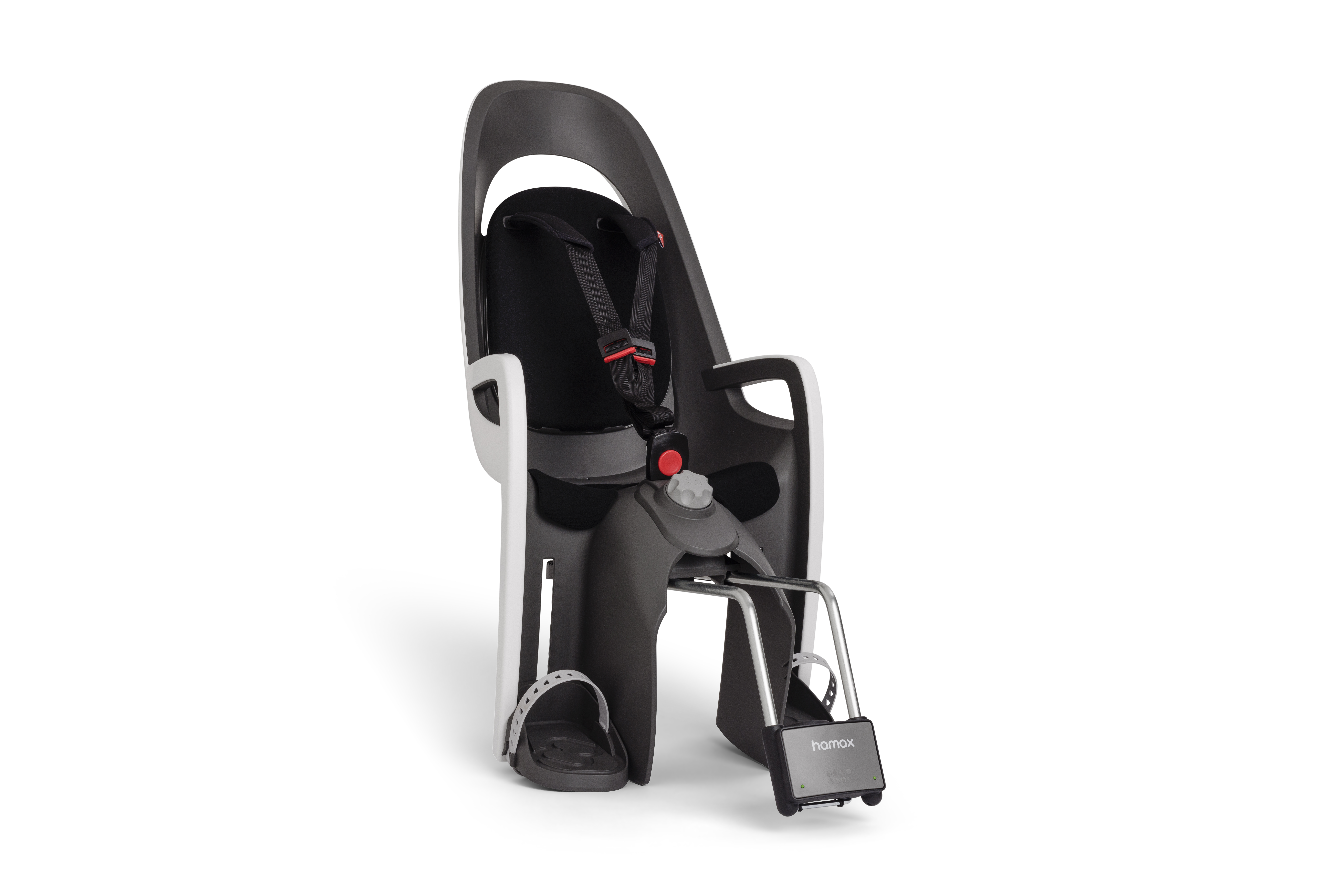 Hamax CARESS Sykkelsete med Låsbart Rammefeste, White/Black