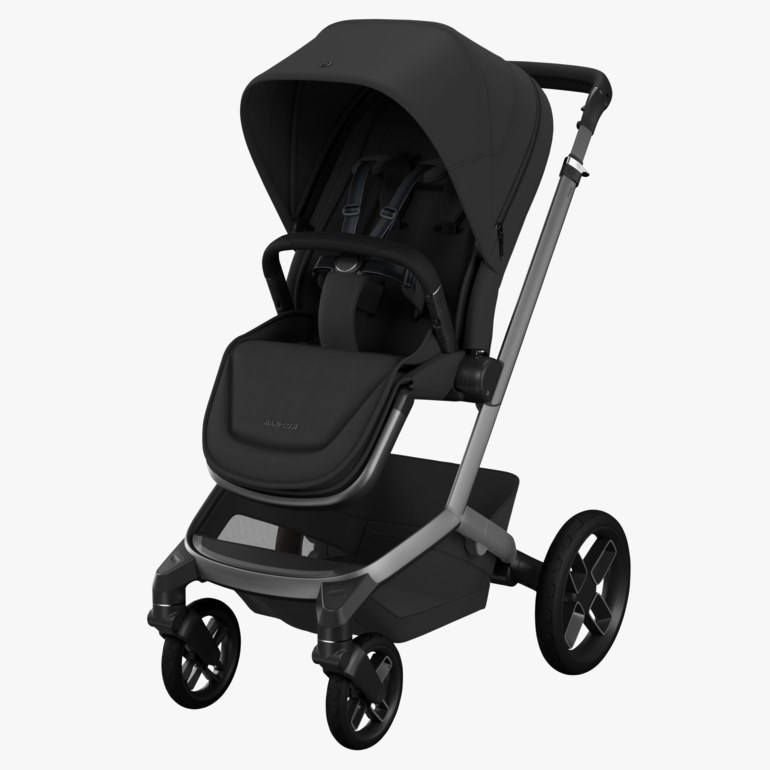 Fame barnevogn Sort - 11041075-OnyxBlack-4wheel - 1