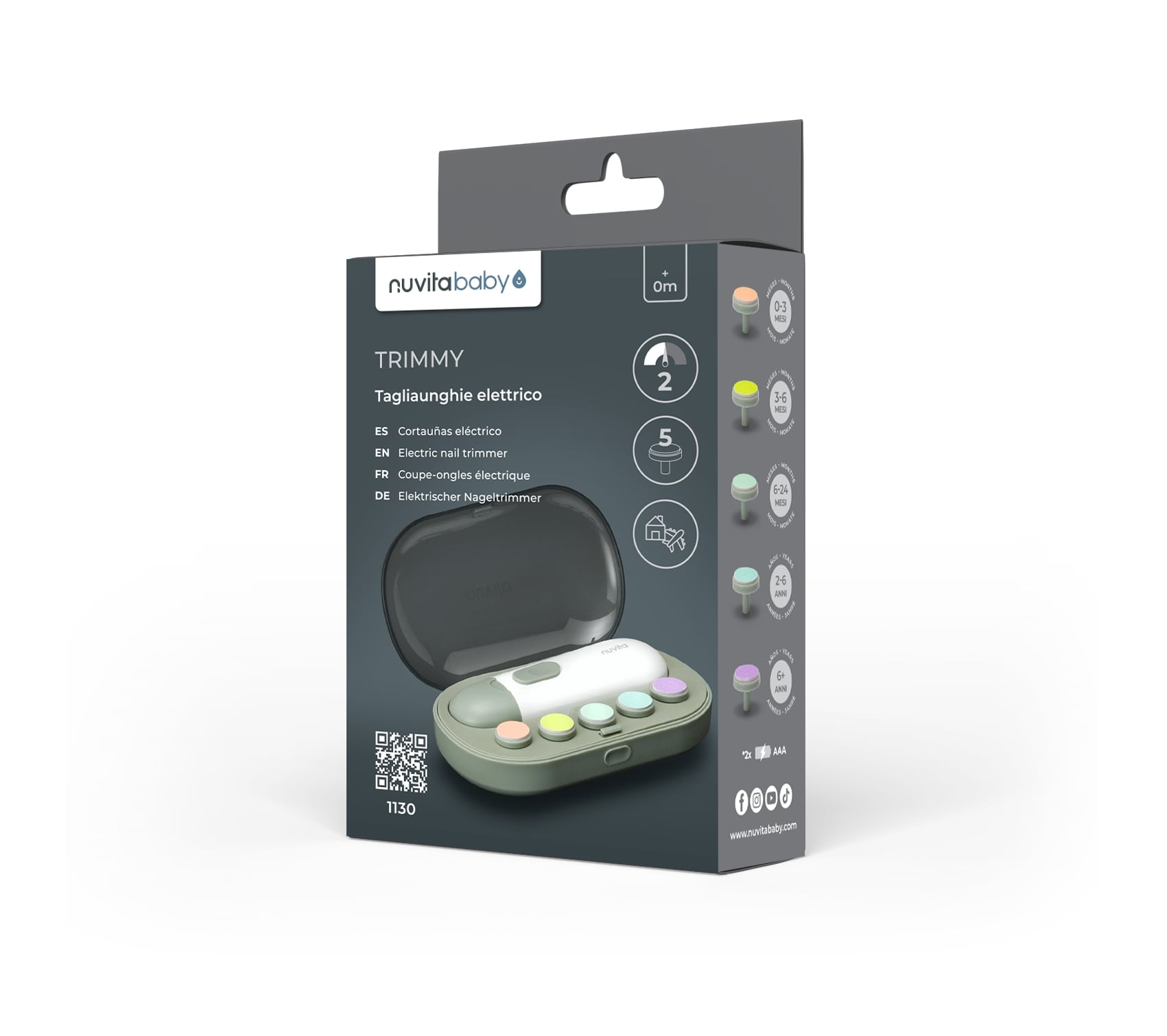 Trimmy elektrisk negleklipper, sagegreen