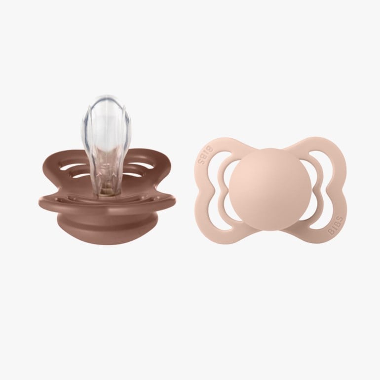 BIBS Supreme Symmetrical Silicone 2 Pack Rosa - 11041544-WoodchBlu-1 - 1