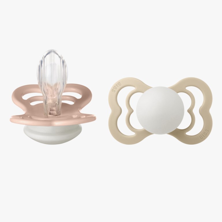 BIBS Supreme GLOW smokk silikon – 2-pakk Rosa - 11041545-VanilBlush-2 - 1