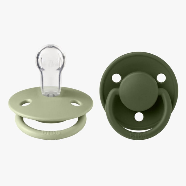 BIBS De Lux Round Silicone 2 Pack Grønn - 11041546-SageHunter-One Size - 1