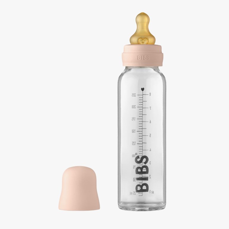 BIBS tåteflaske i glass Rosa - 11041547-blush-225ml - 1
