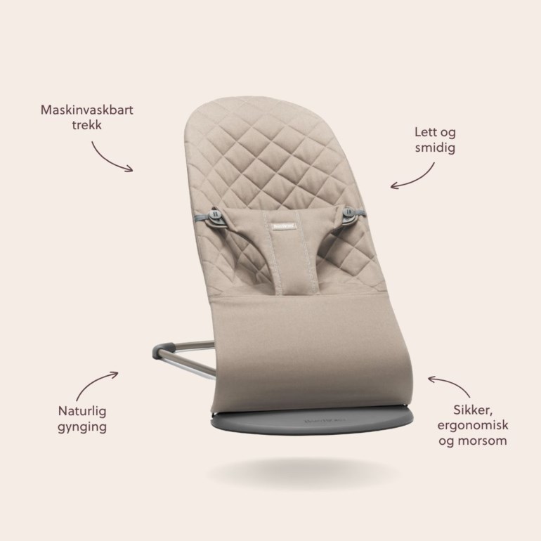 BabyBjörn Vippestol Bliss Grå - 11041552-SandGrey-0-2year - 1