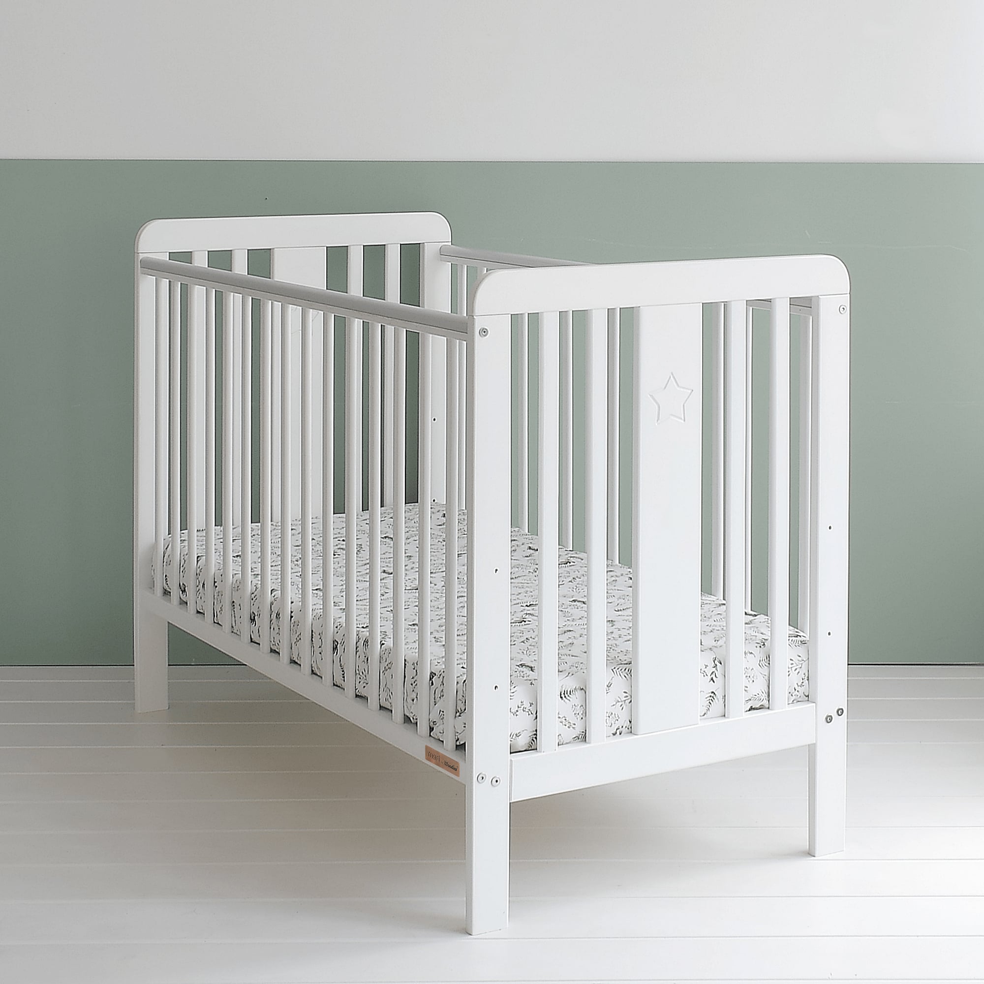 Sprinkelseng med dropside Himmelstjerne, white