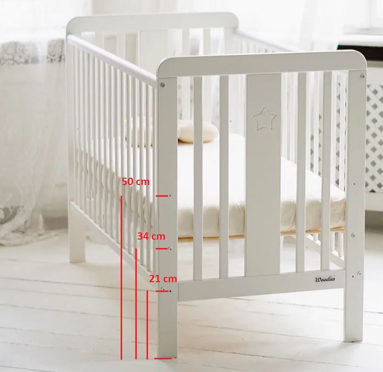 Sprinkelseng med dropside Himmelstjerne, white