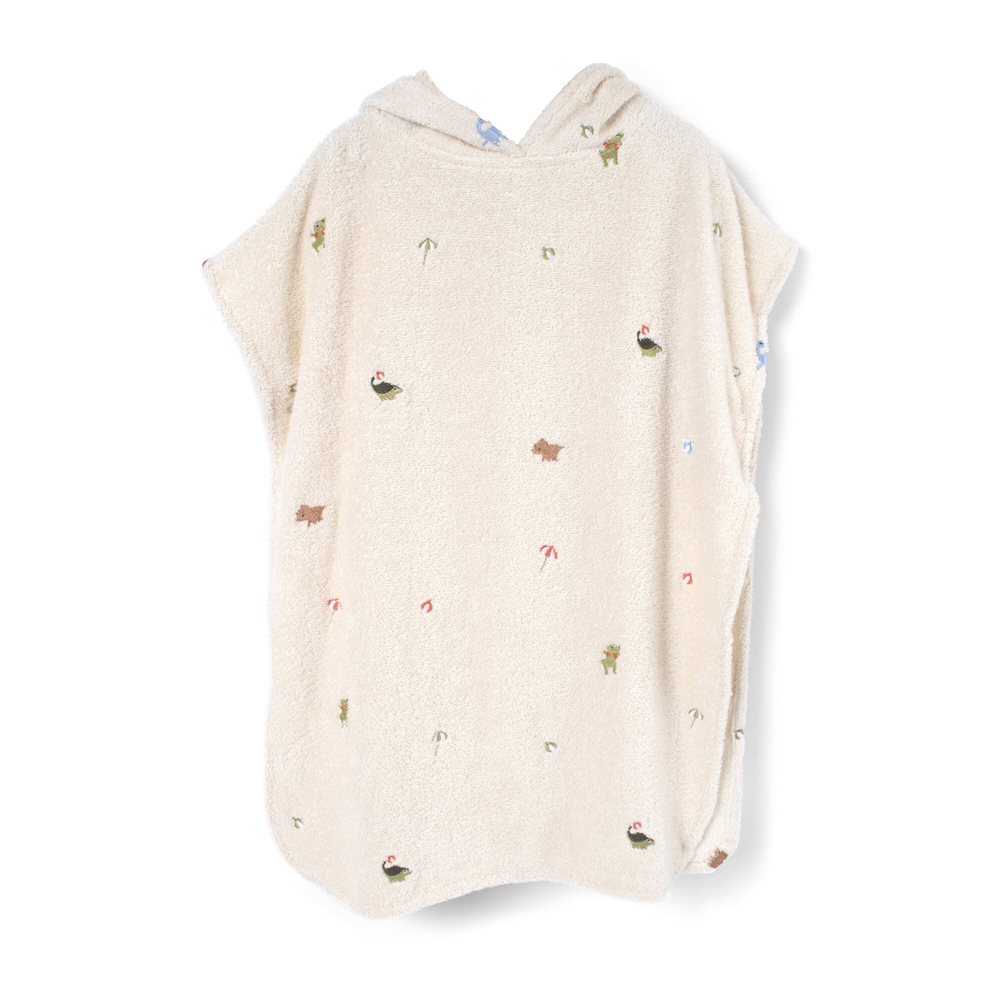 Strandponcho med nydelig broderi, beach
