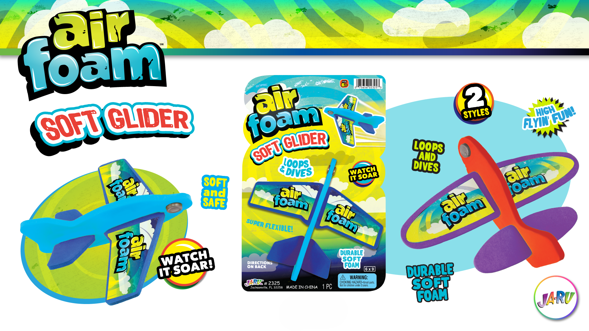 Air foam soft glider, assorted