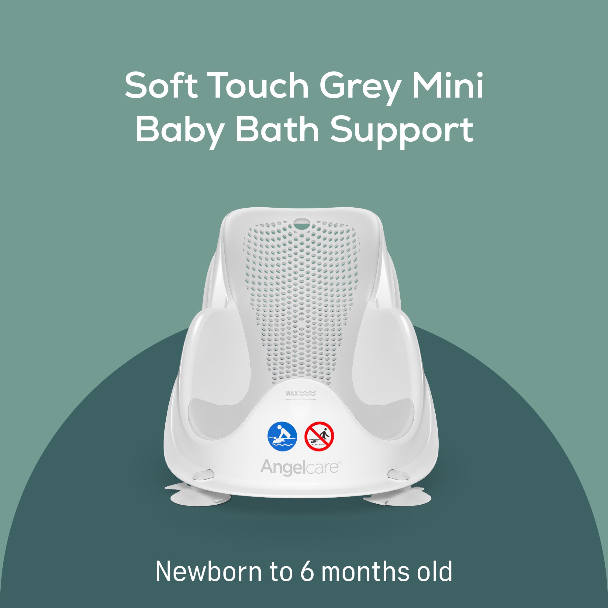 Angelcare FIT baby badestøtte 0–6 mnd, greywhite