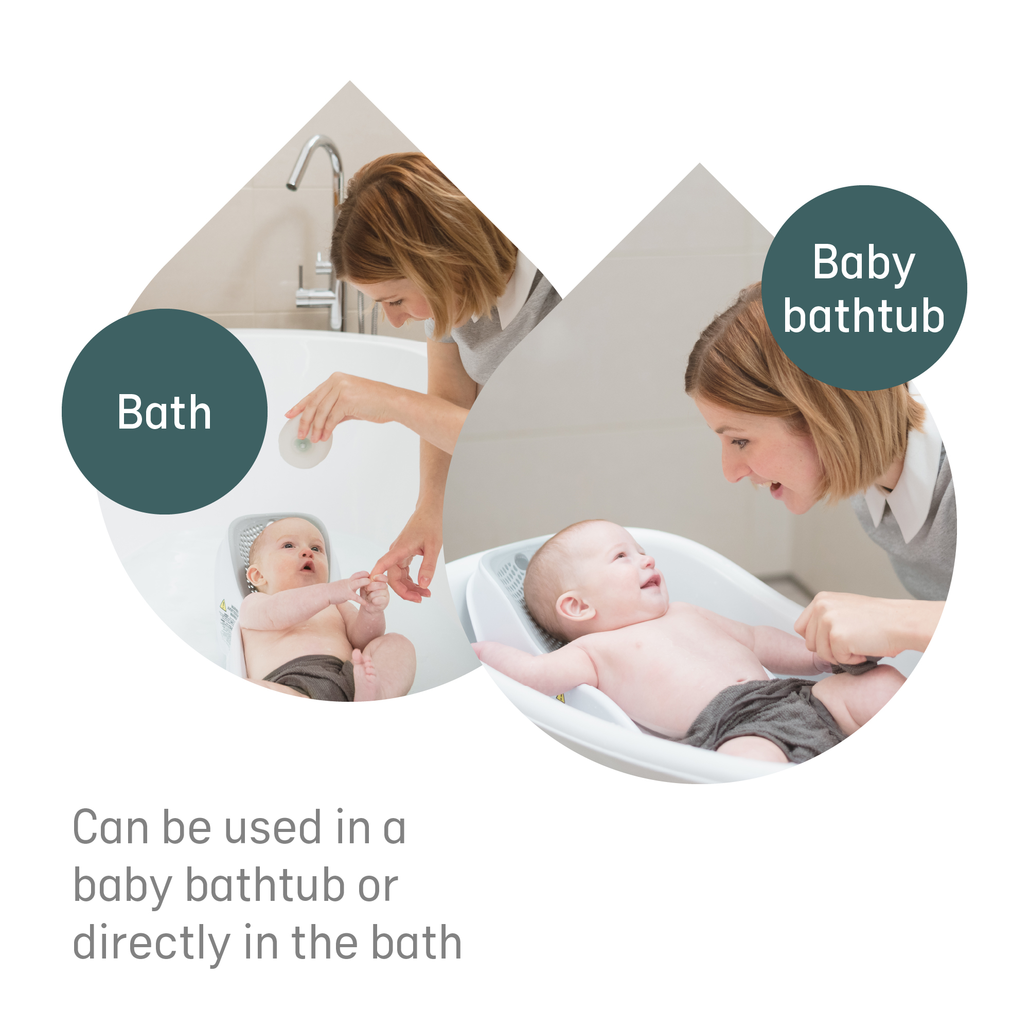 Angelcare FIT baby badestøtte 0–6 mnd, greywhite