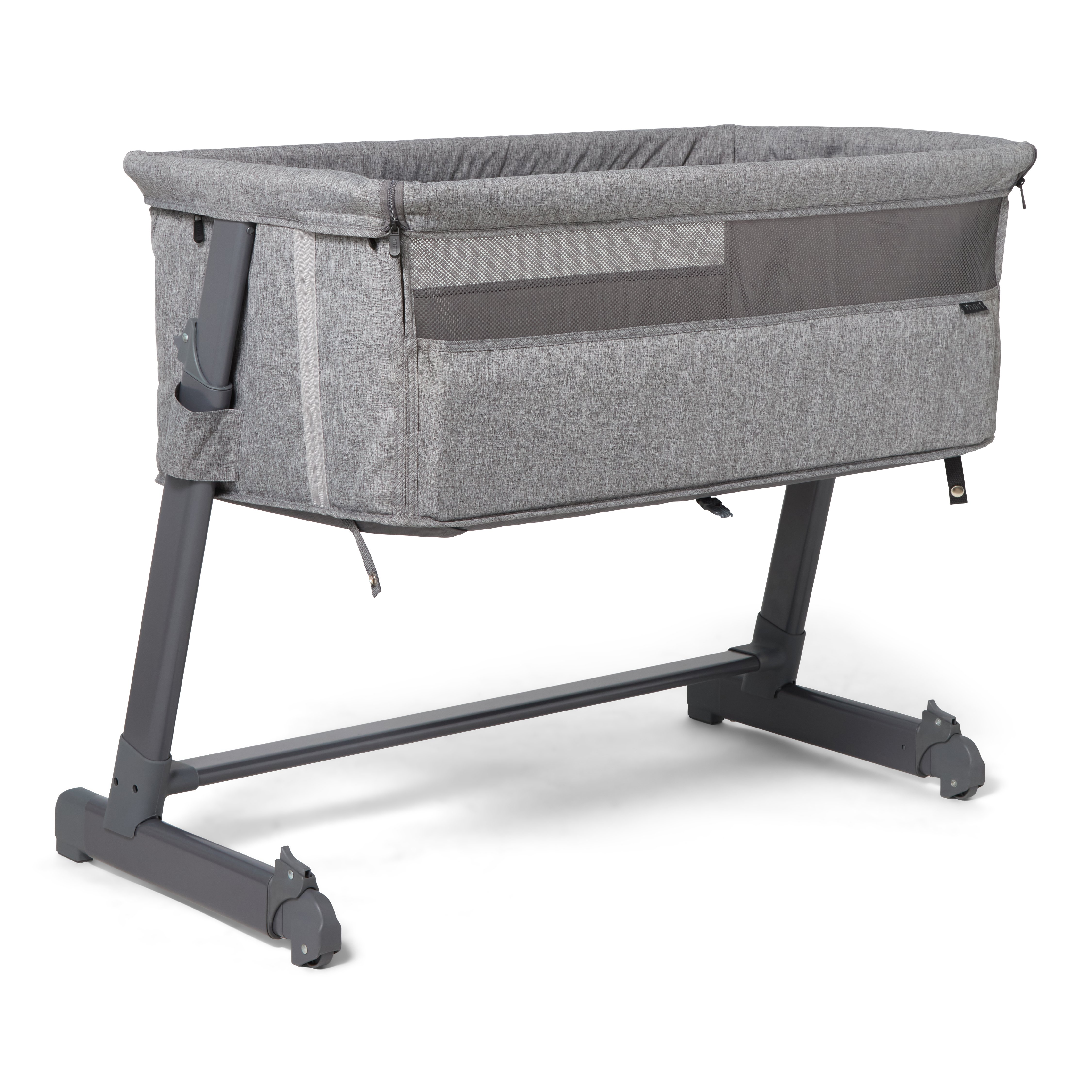 Tova bedside crib, grey