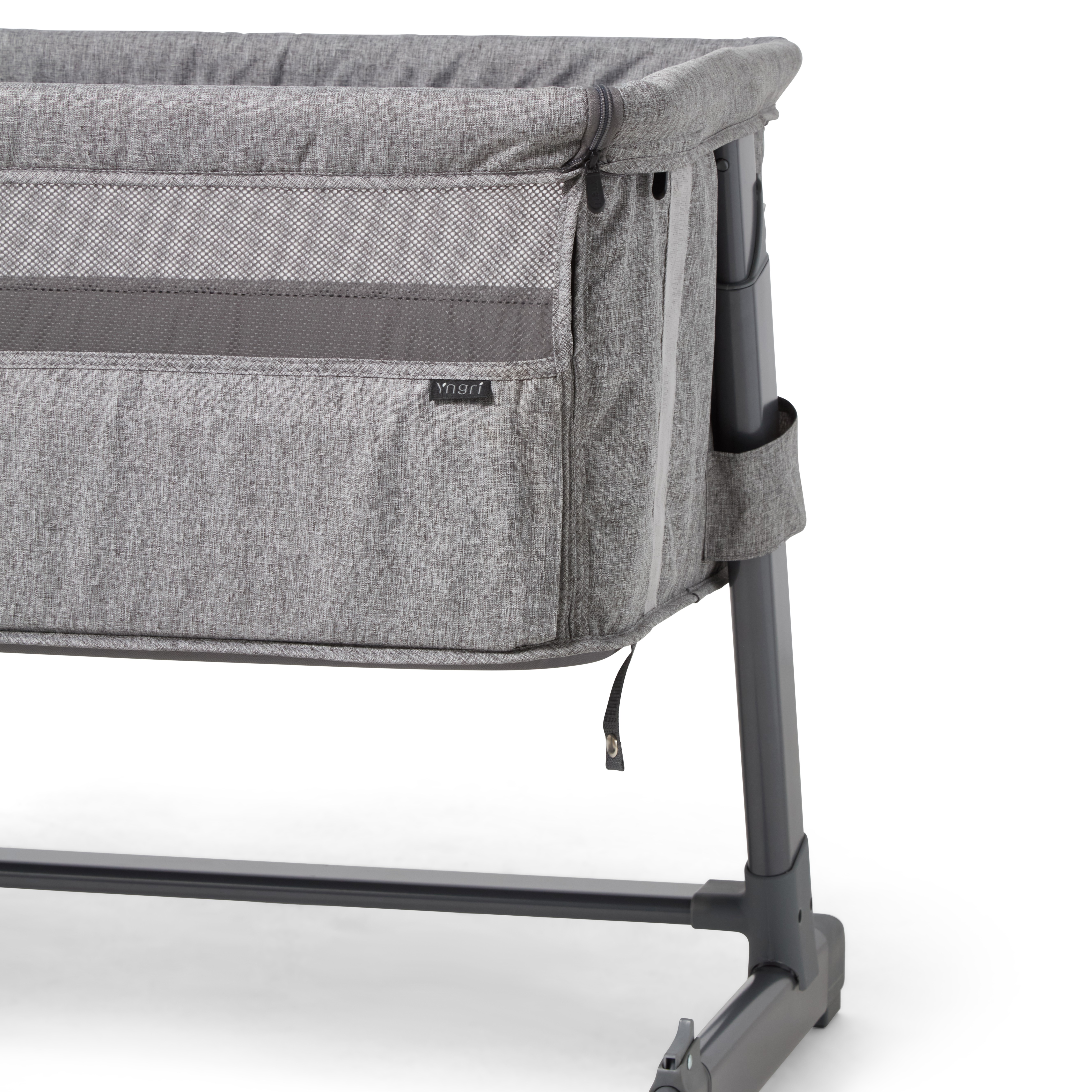 Tova bedside crib, grey