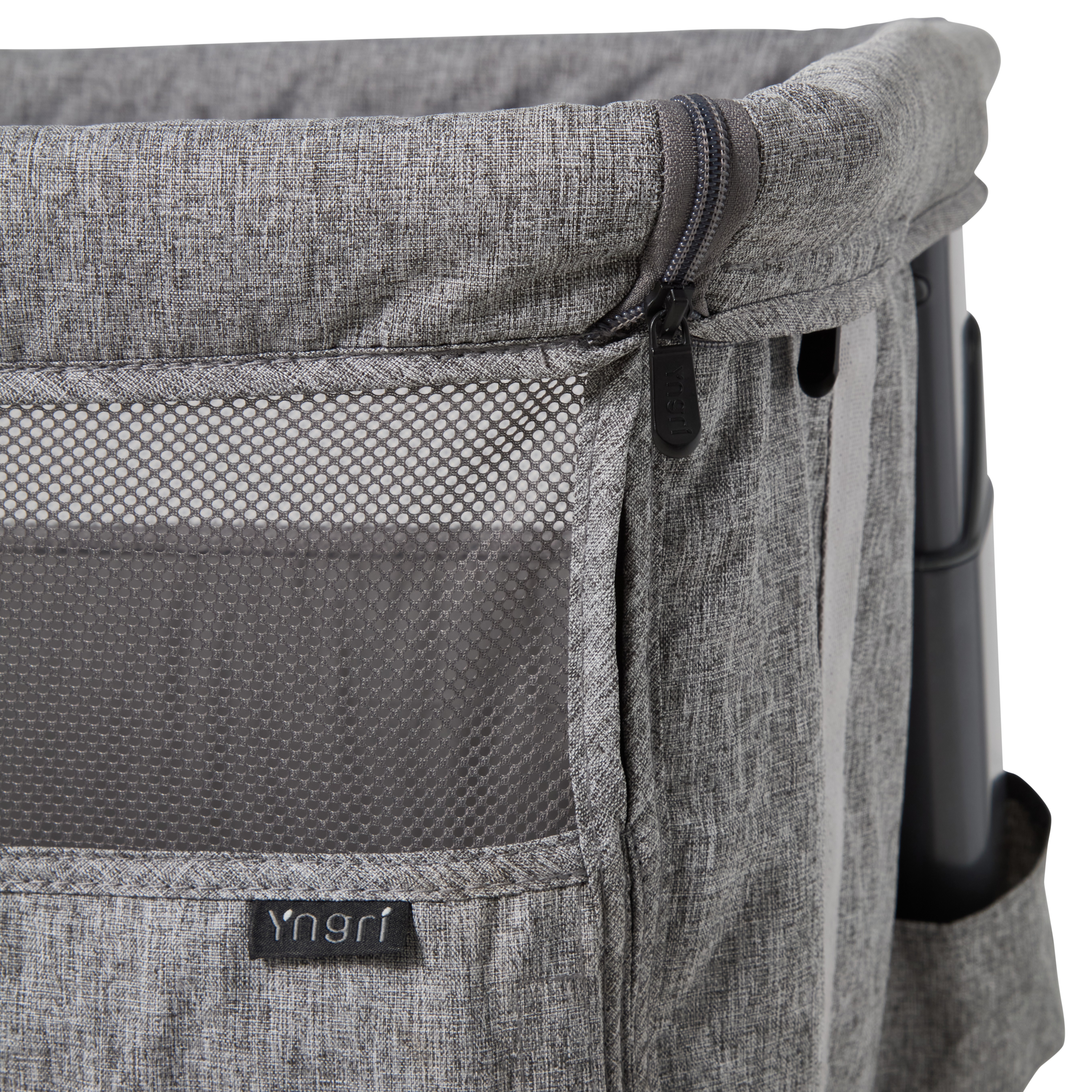 Tova bedside crib, grey