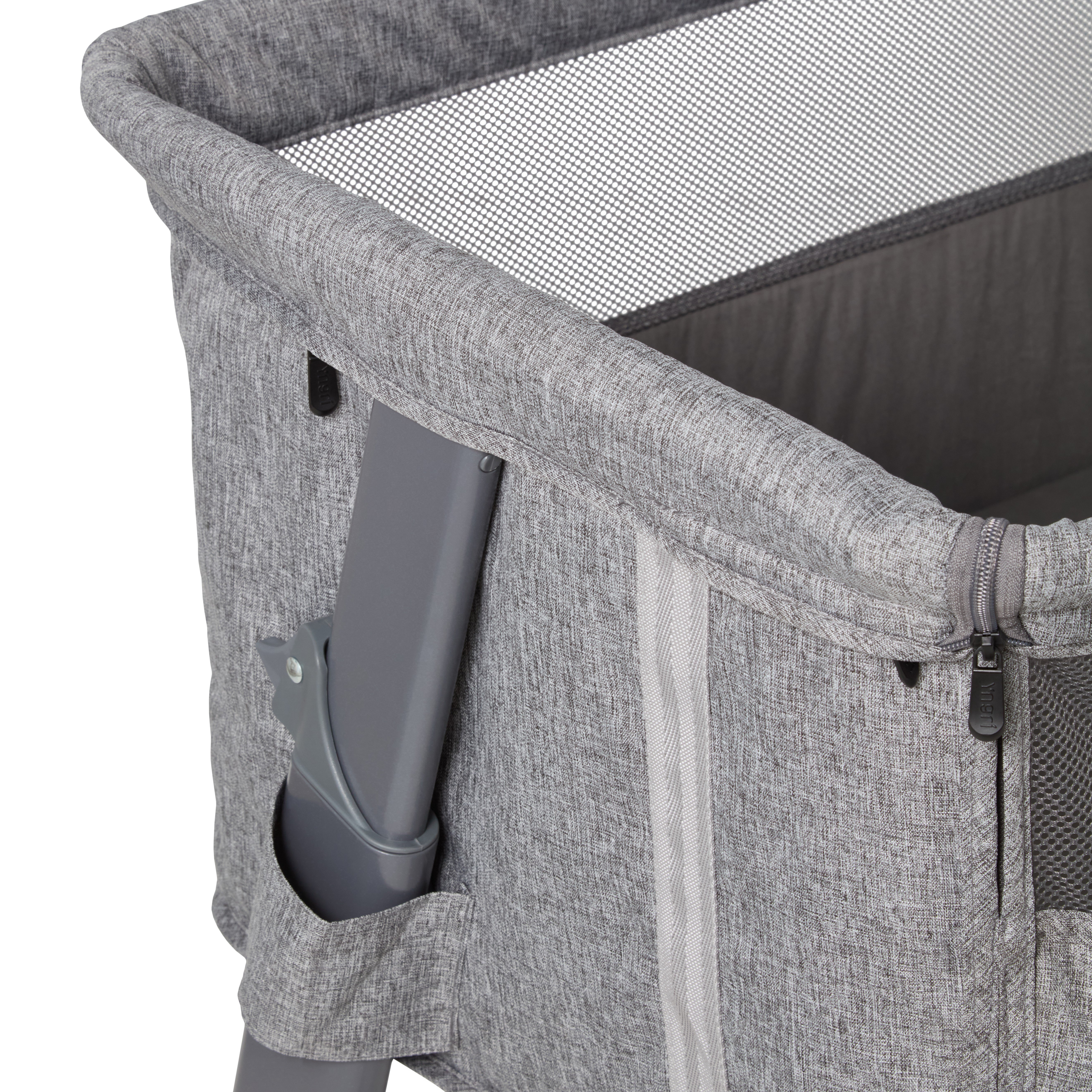Tova bedside crib, grey