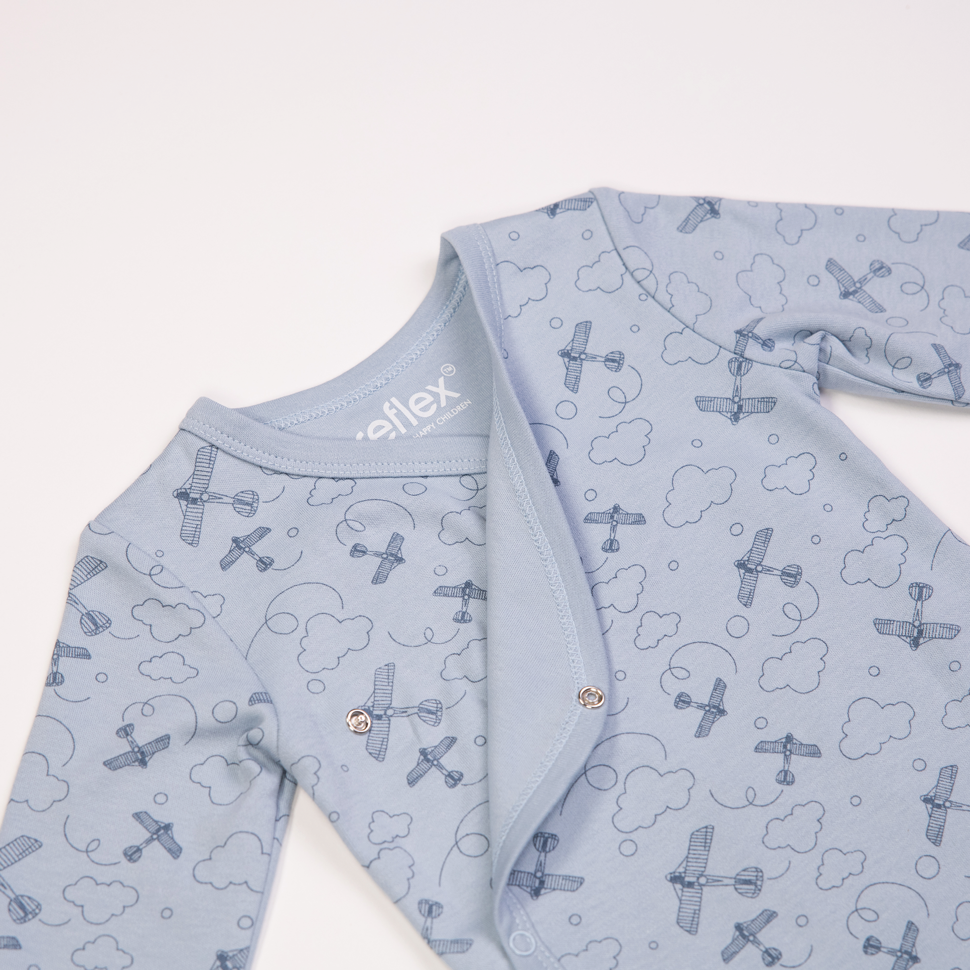 Lille trille omslagsbody Blå - 11043179-dustyblue-50 cm - 1