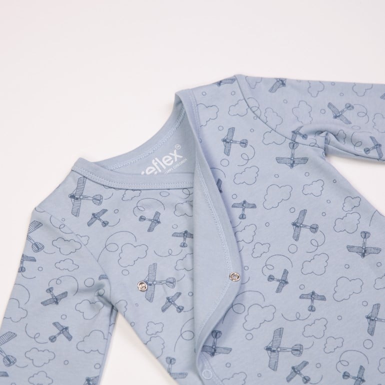 Lille trille omslagsbody Blå - 11043179-dustyblue-50 cm - 1